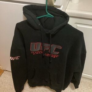 Vintage UFC Black Hoodie with Red Accents